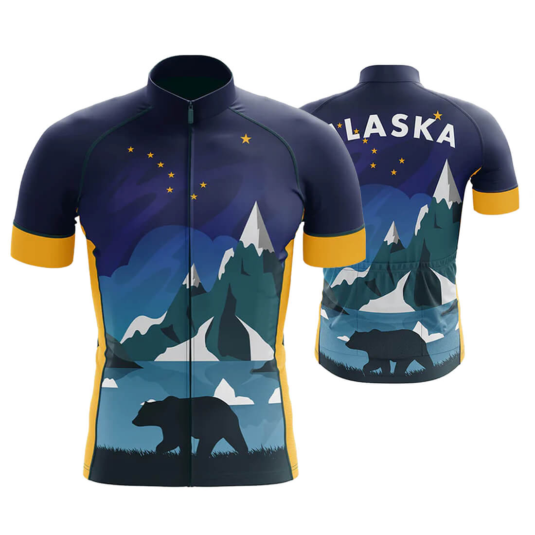Men's Cycling Jersey Set Road Bike Jersey Zipper Pocket Bib
