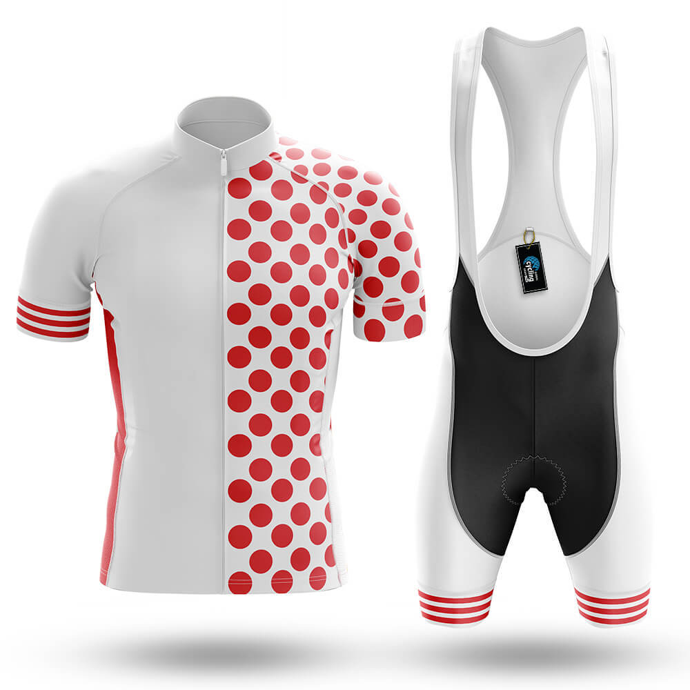 online cycling gear Red Polka Dot - Men's Cycling Kit