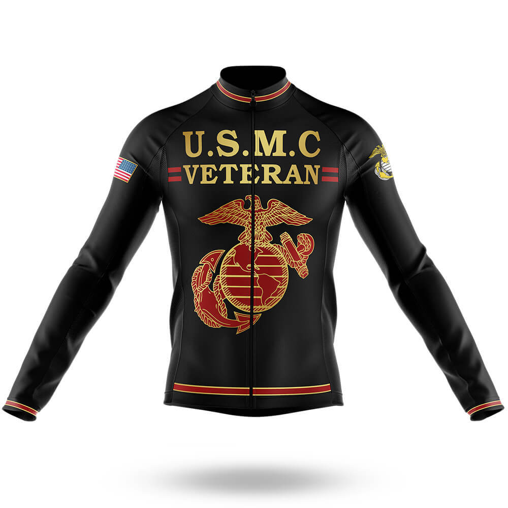 U.S. Marine Corps Veteran - Men's Cycling Kit-Long Sleeve Jersey-Global Cycling Gear