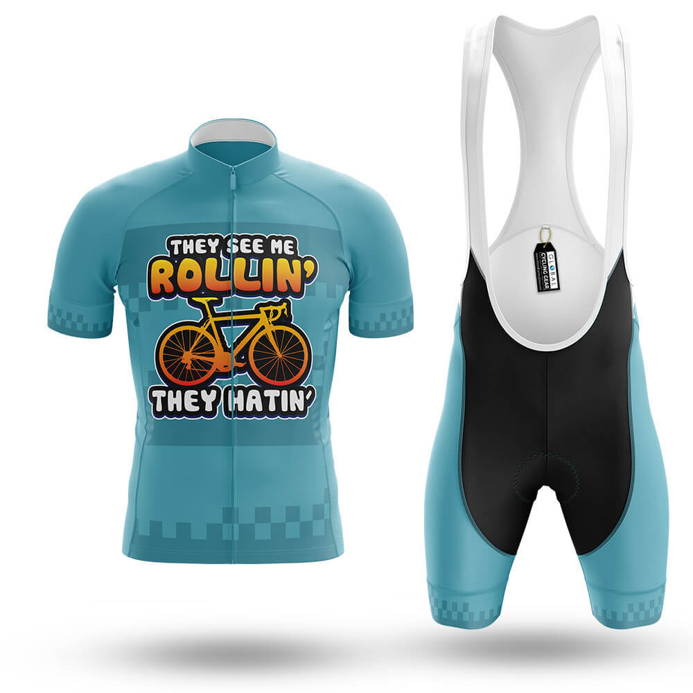 They See Me Rollin' Men's Cycling Kit Bike Jersey and Bib Shorts