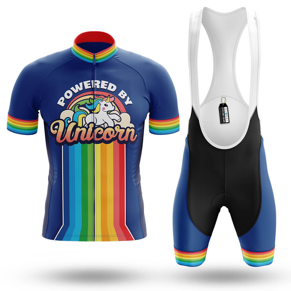 Powered by Unicorn - Men's Cycling Kit Bike Jersey and Bib Shorts Full Set / M