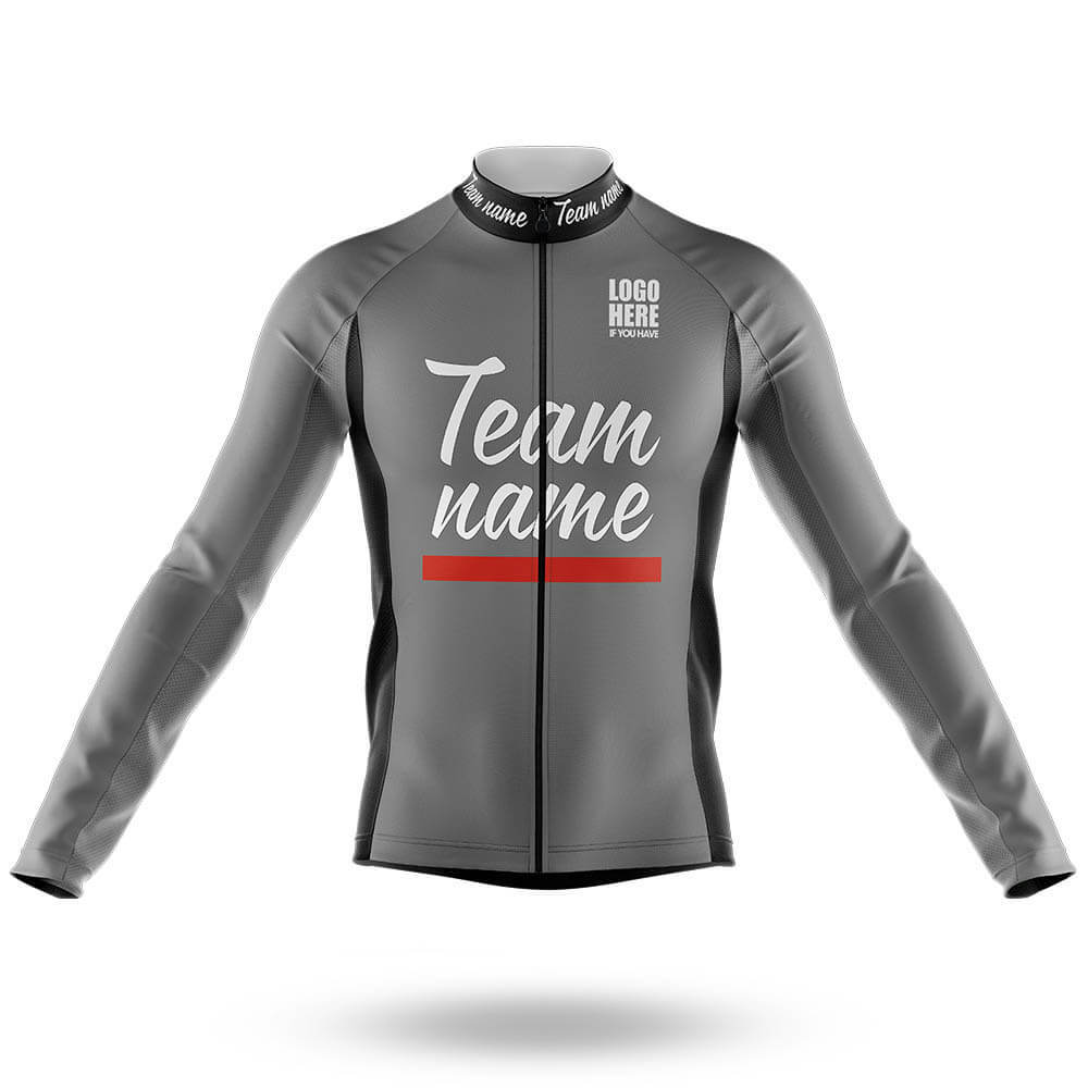 Custom Team Name V1 - Men's Cycling Kit-Long Sleeve Jersey-Global Cycling Gear