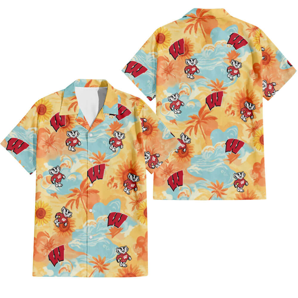 Wisconsin Badgers Hawaiian Shirt - Hawaiian Shirt Global Cycling Gear 1