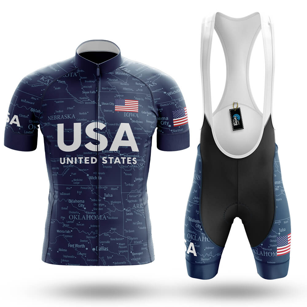 USA Spin Map - Men's Cycling Kit Global Cycling Gear 1