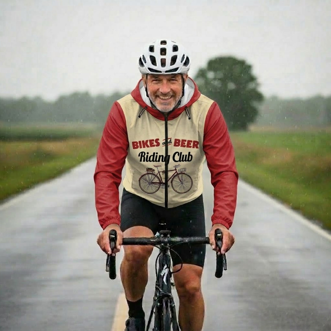 Retro Beer Riding Club Vintage Cycling Windbreaker Jacket