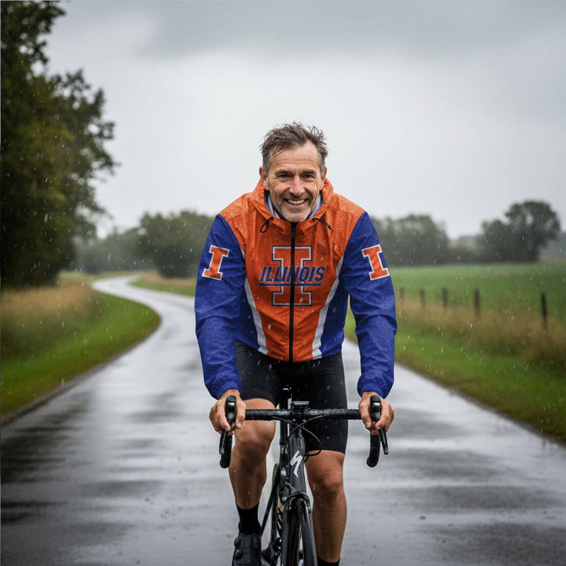 University of Illinois Urbana Cycling Windbreaker Jacket