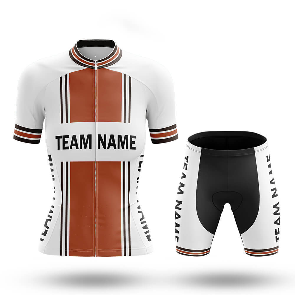 Custom Team Name M4 Orange - Women's Cycling Kit-Full Set-Global Cycling Gear