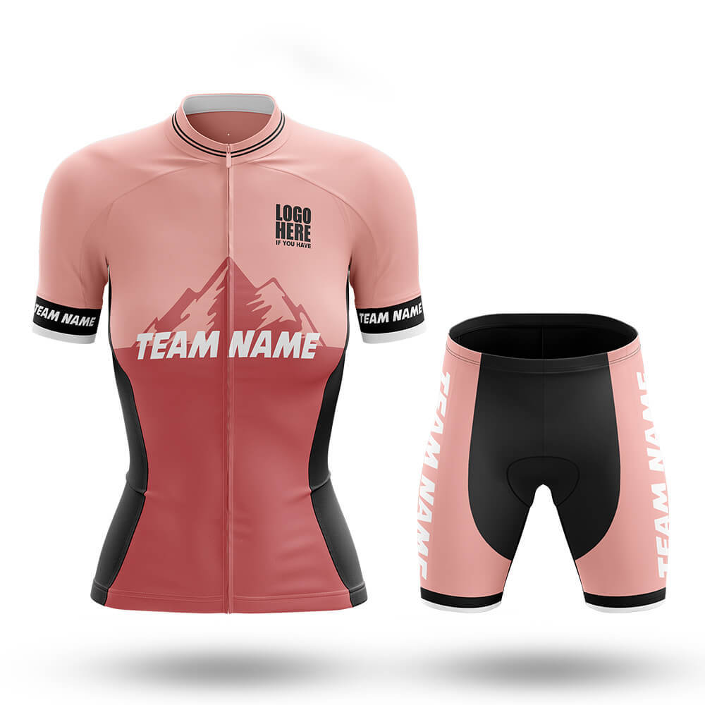 Custom Team Name V3 Pink - Women's Cycling Kit-Full Set-Global Cycling Gear