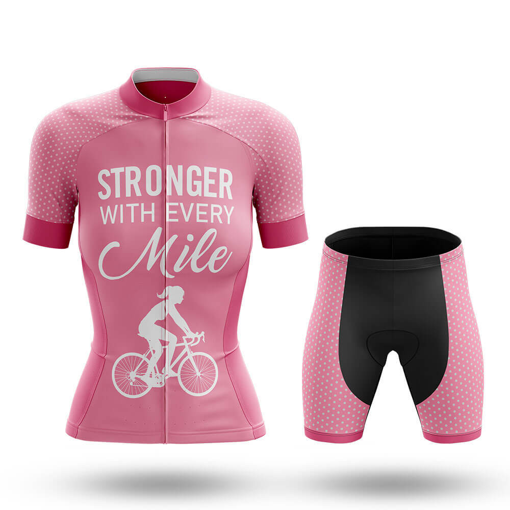 Stronger With Every Mile - Women's Cycling Kit-Full Set-Global Cycling Gear
