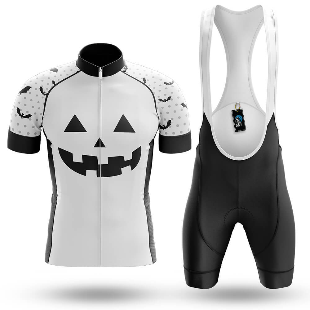 Pumpkin Face - White - Men's Cycling Kit-Full Set-Global Cycling Gear