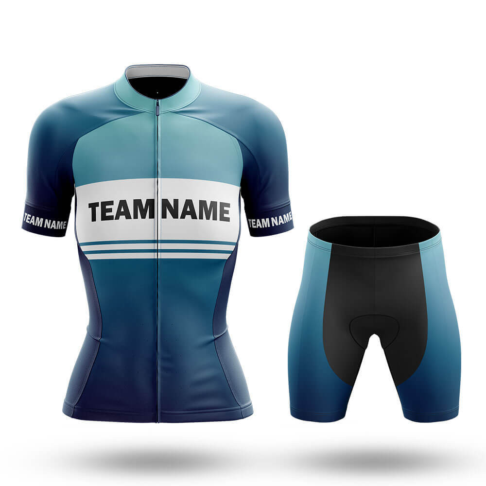 Custom Team Name S2 Blue - Women's Cycling Kit-Full Set-Global Cycling Gear