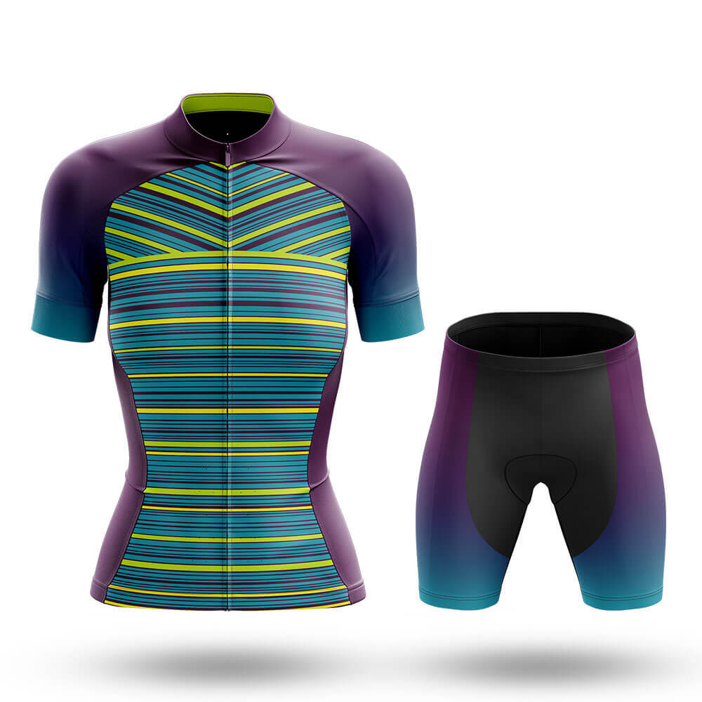Colorful Stripes - Women's Cycling Kit-Full Set-Global Cycling Gear
