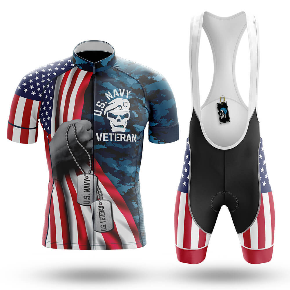 US Navy Veteran Flag - Men's Cycling Kit-Full Set-Global Cycling Gear