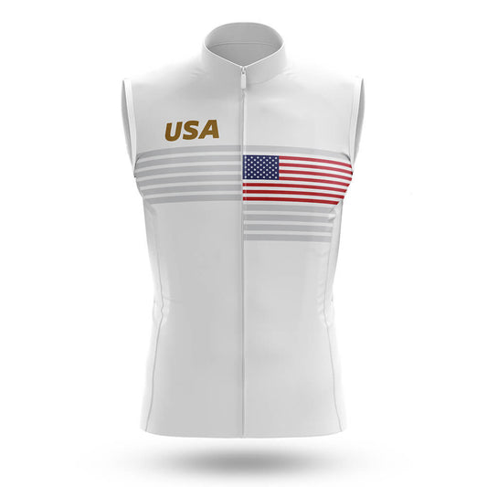 USA S10 White - Men's Sleeveless Jersey-S-Global Cycling Gear