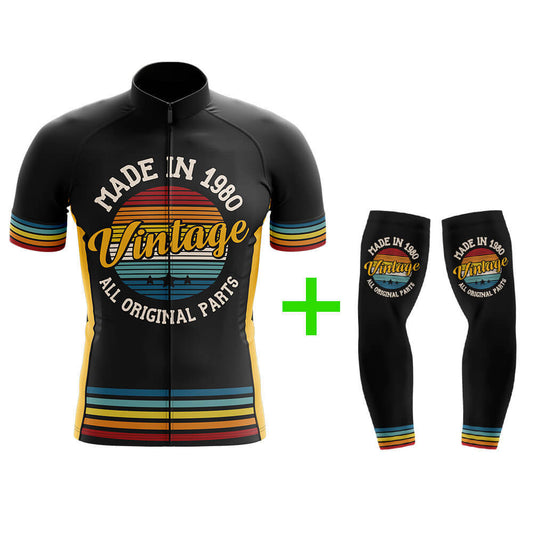 Cool Cycling Jersey With Arm Sleeves Retro Custom Year Vintage Mens Bike Jersey-XS-Global Cycling Gear