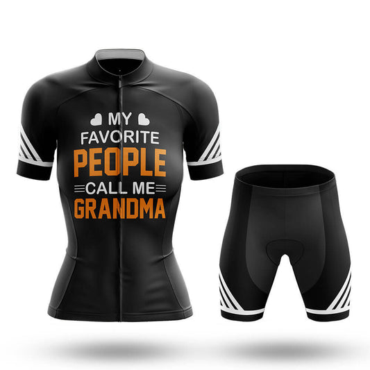 Call Me Grandma - Black - Women Cycling Kit-Full Set-Global Cycling Gear
