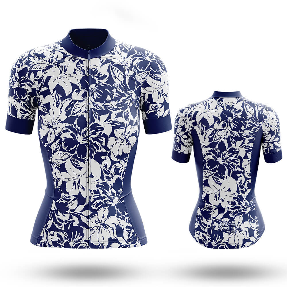 Abstract Floral - Women's Cycling Kit-Short Sleeve Jersey-Global Cycling Gear