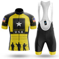 Black Yellow USA - Men's Cycling Kit-Full Set-Global Cycling Gear