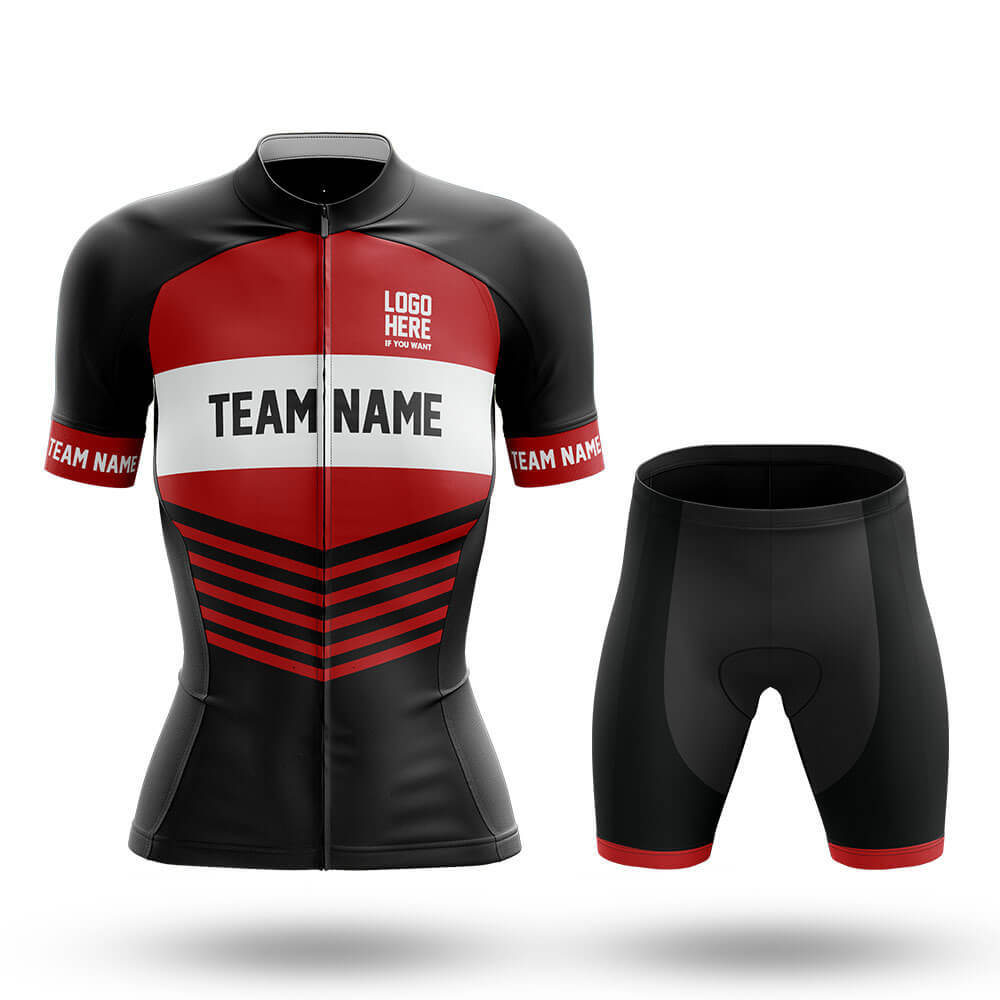 Custom Team Name V20 Red - Women's Cycling Kit-Full Set-Global Cycling Gear