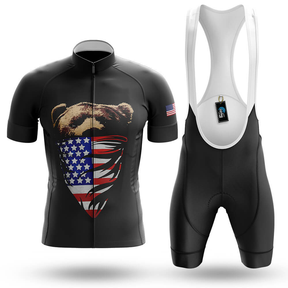 American Flag Bear - Men's Cycling Kit-Full Set-Global Cycling Gear