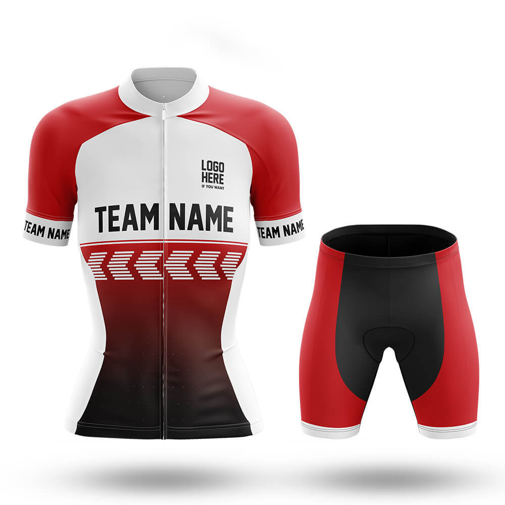 Custom Team Name S4 Red - Women's Cycling Kit-Full Set-Global Cycling Gear