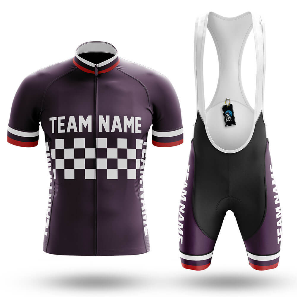 Custom Team Name M7 Dark Purple - Men's Cycling Kit-Full Set-Global Cycling Gear