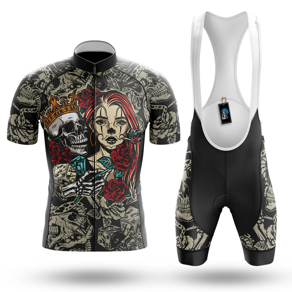 Chicano Tattoo Pattern - Men's Cycling Kit-Full Set-Global Cycling Gear