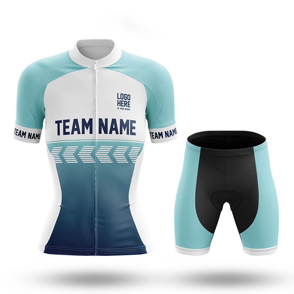 Custom Team Name S4 Blue - Women's Cycling Kit-Full Set-Global Cycling Gear