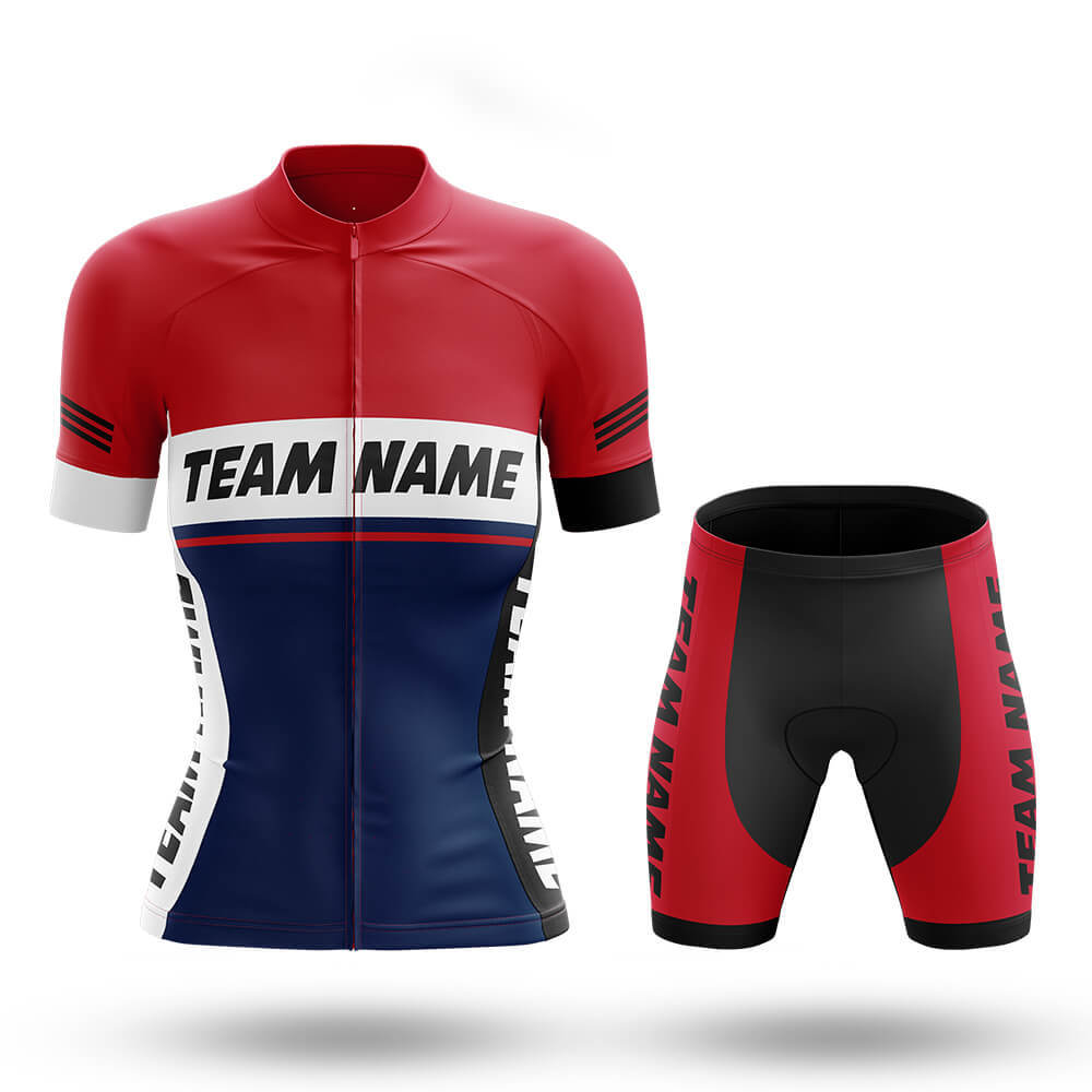 Custom Team Name M1 Red - Women's Cycling Kit-Full Set-Global Cycling Gear