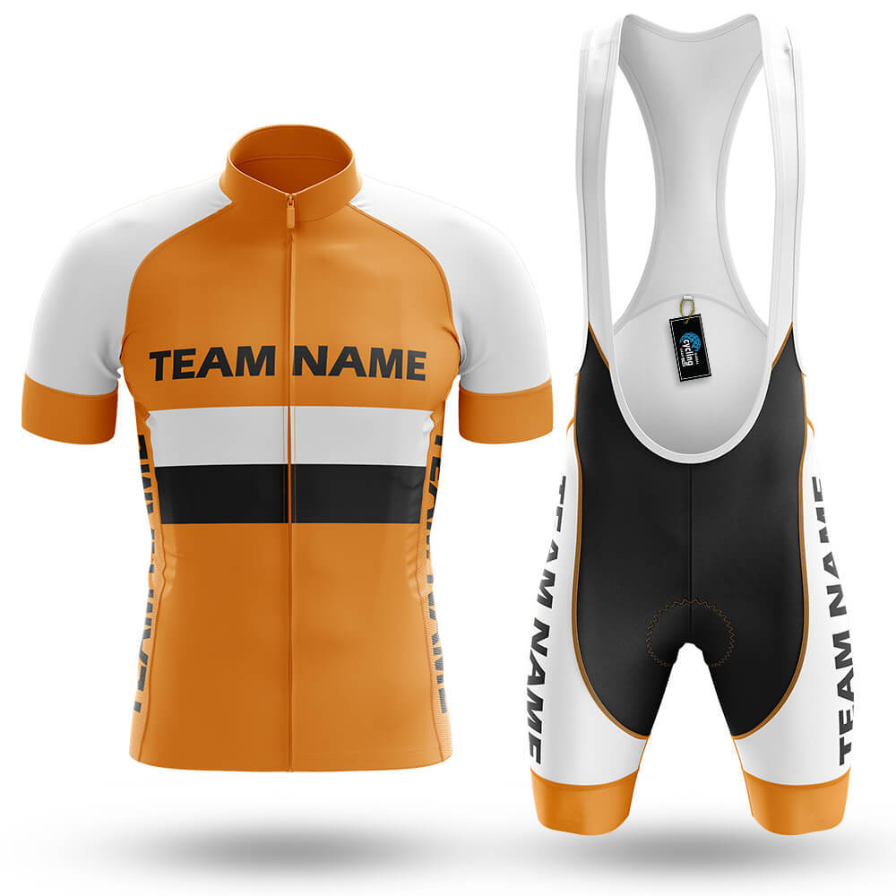 Custom Team Name M2 Orange - Men's Cycling Kit-Full Set-Global Cycling Gear