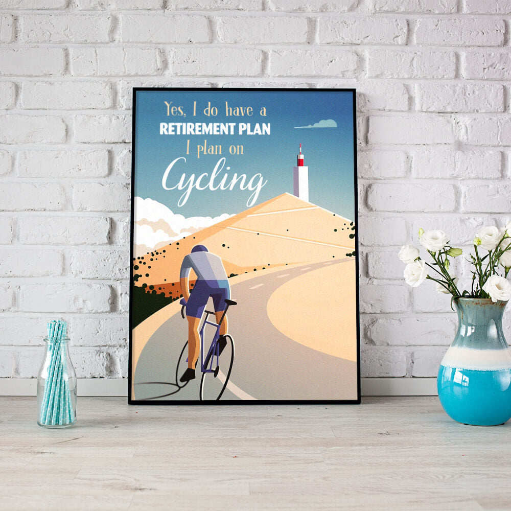 Retirement Plan - Wall Art Canvas-Small 20X30cm (8X12in)-Global Cycling Gear