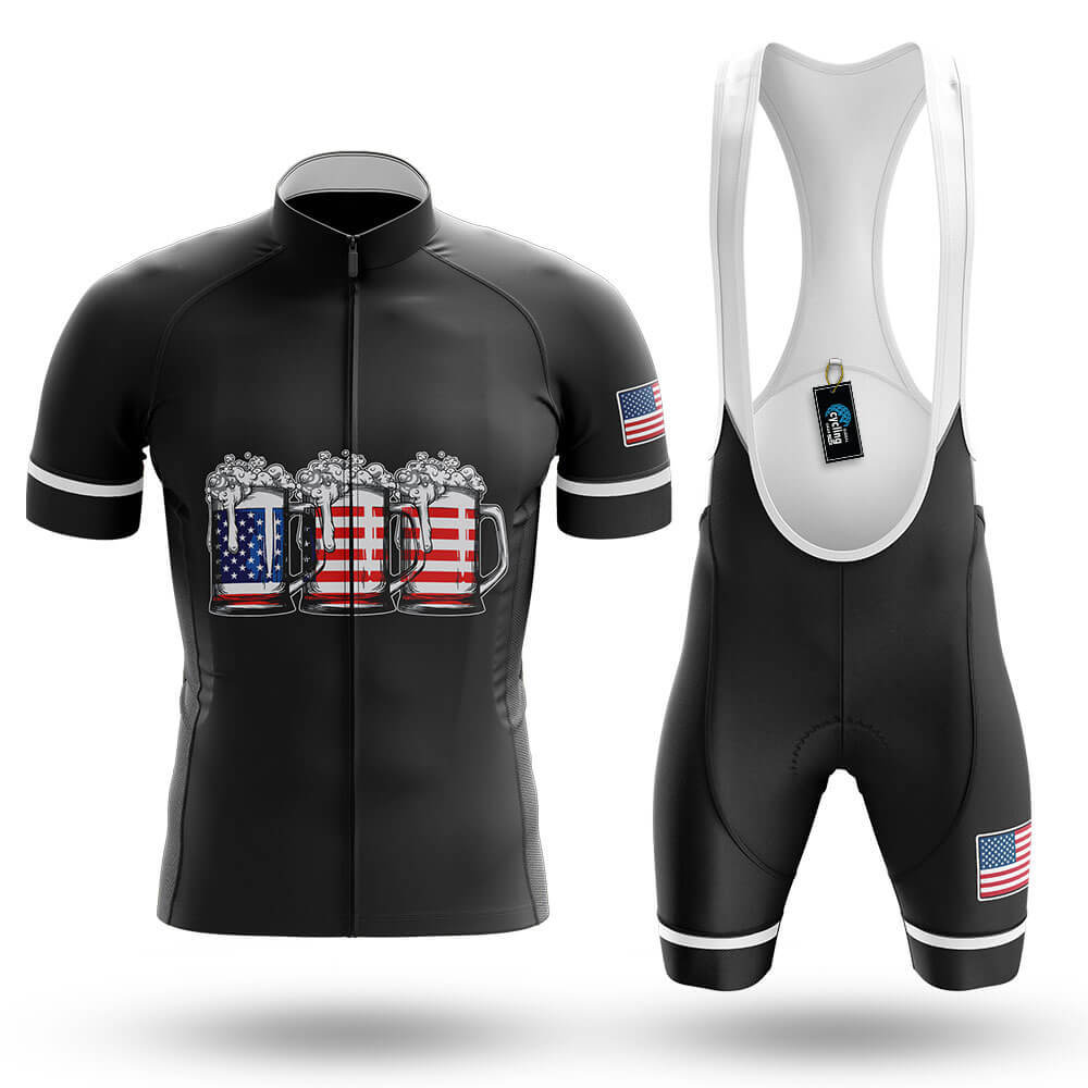 Beer American Flag - Men's Cycling Kit-Full Set-Global Cycling Gear