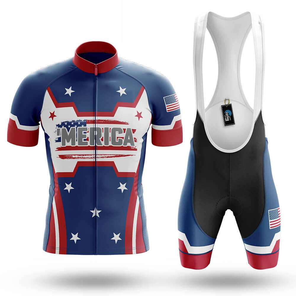 Merica Flag - Men's Cycling Kit-Full Set-Global Cycling Gear