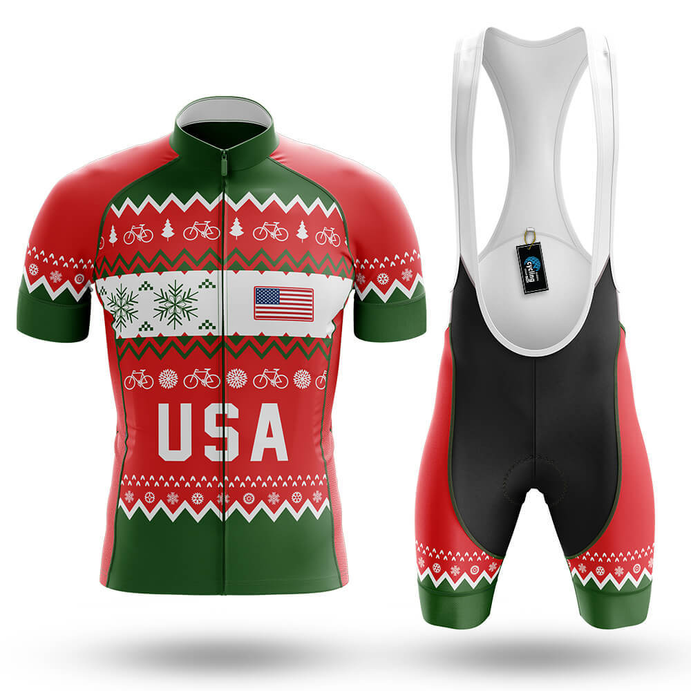 Merry Xmas USA - Men's Cycling Kit-Full Set-Global Cycling Gear