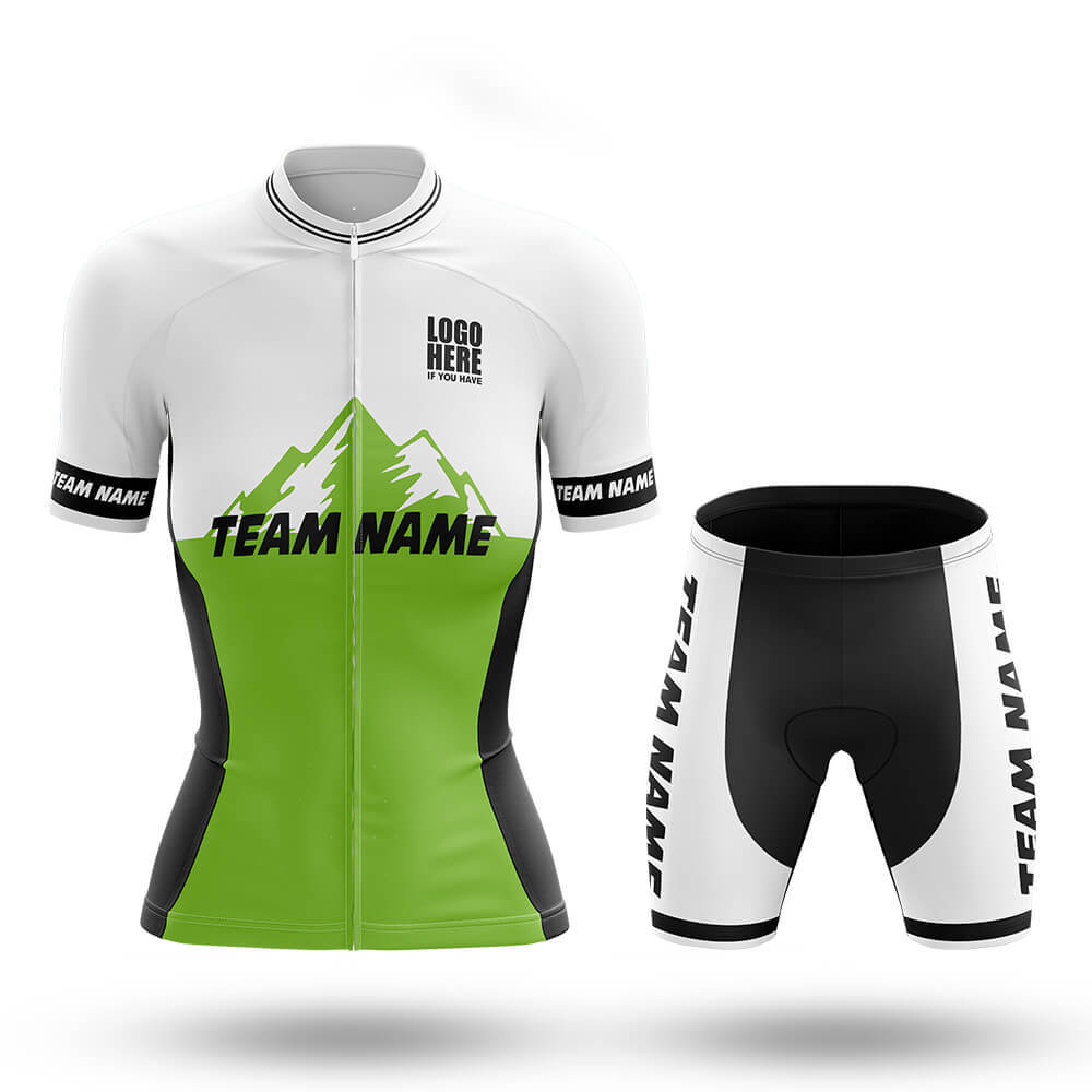 Custom Team Name V3 Green - Women's Cycling Kit-Full Set-Global Cycling Gear