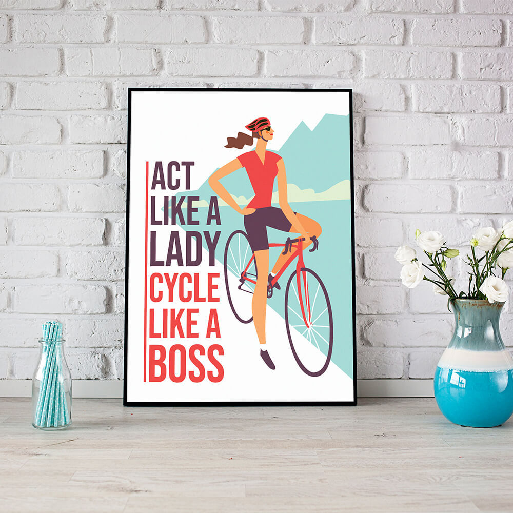 Lady - Wall Art Canvas-Small 20X30cm (8X12in)-Global Cycling Gear