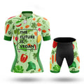 The Future Is Vegan - Women's Cycling Kit-Full Set-Global Cycling Gear