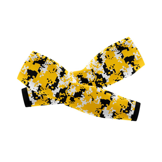 Yellow Camo - Arm And Leg Sleeves-S-Global Cycling Gear