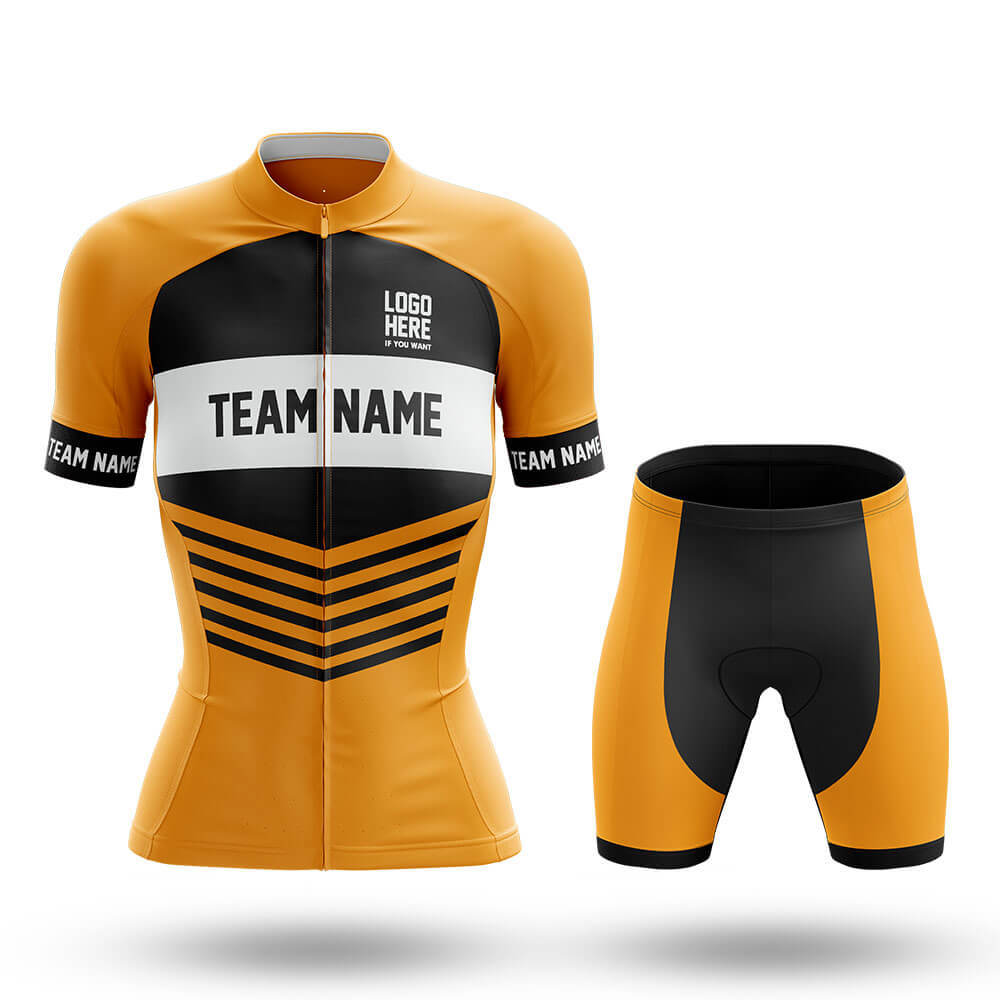 Custom Team Name V20 Yellow - Women's Cycling Kit-Full Set-Global Cycling Gear