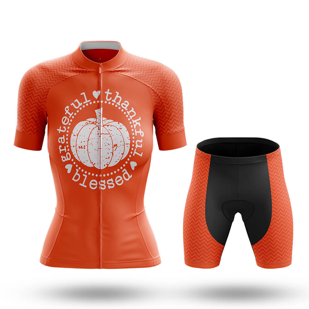 Thanksgiving Pumpkin - Women's Cycling Kit-Full Set-Global Cycling Gear