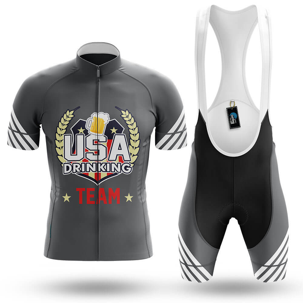 USA Drinking Team - Grey - Men's Cycling Kit-Full Set-Global Cycling Gear
