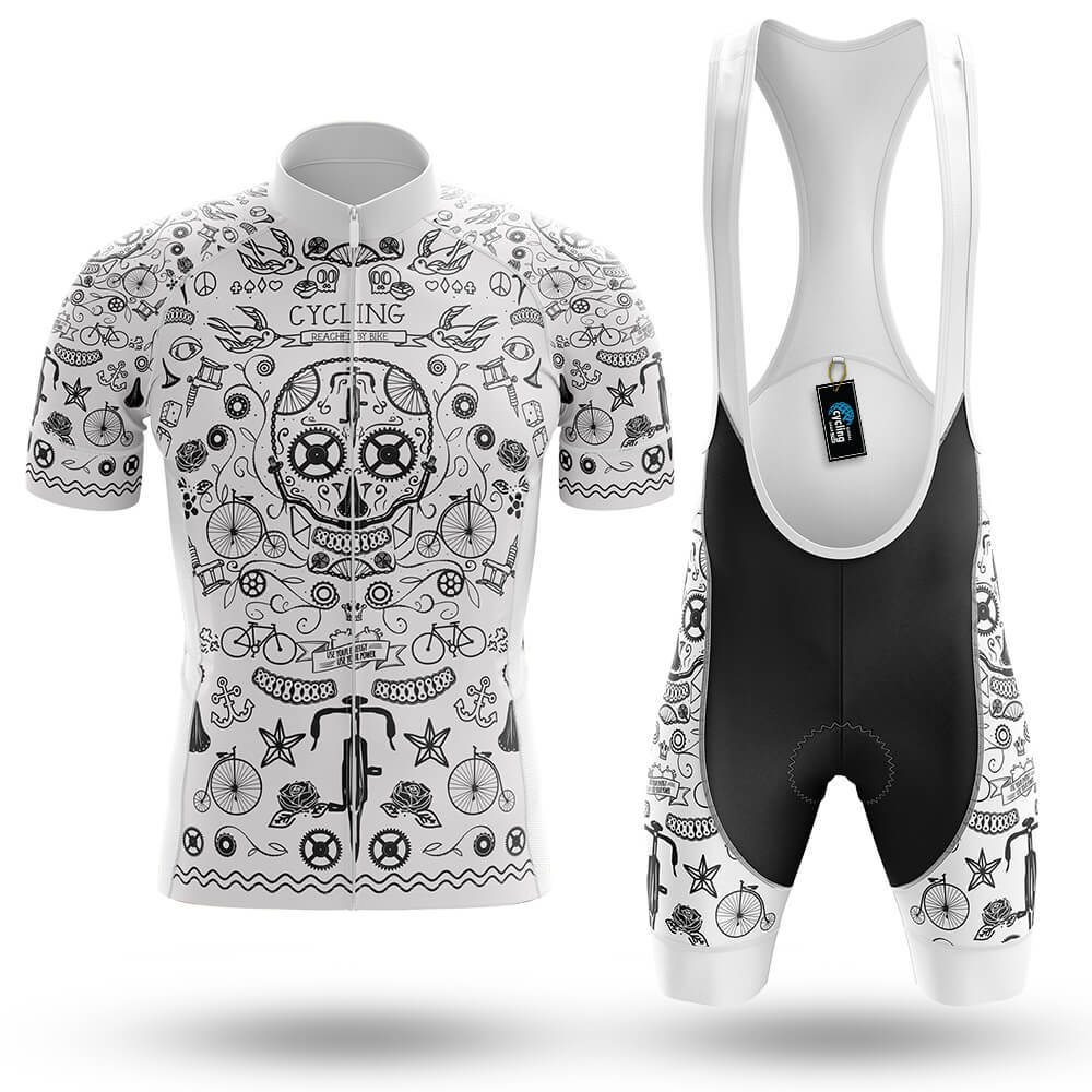 White Tattoo Cycling Jersey - Men's Cycling Kit - Global Cycling Gear