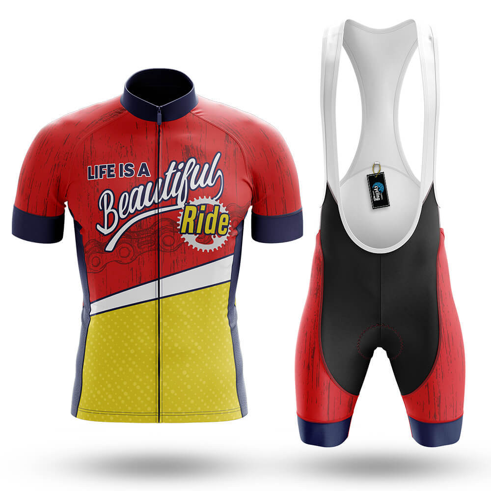 Life is A Beautiful Ride V2 - Men's Cycling Kit-Full Set-Global Cycling Gear