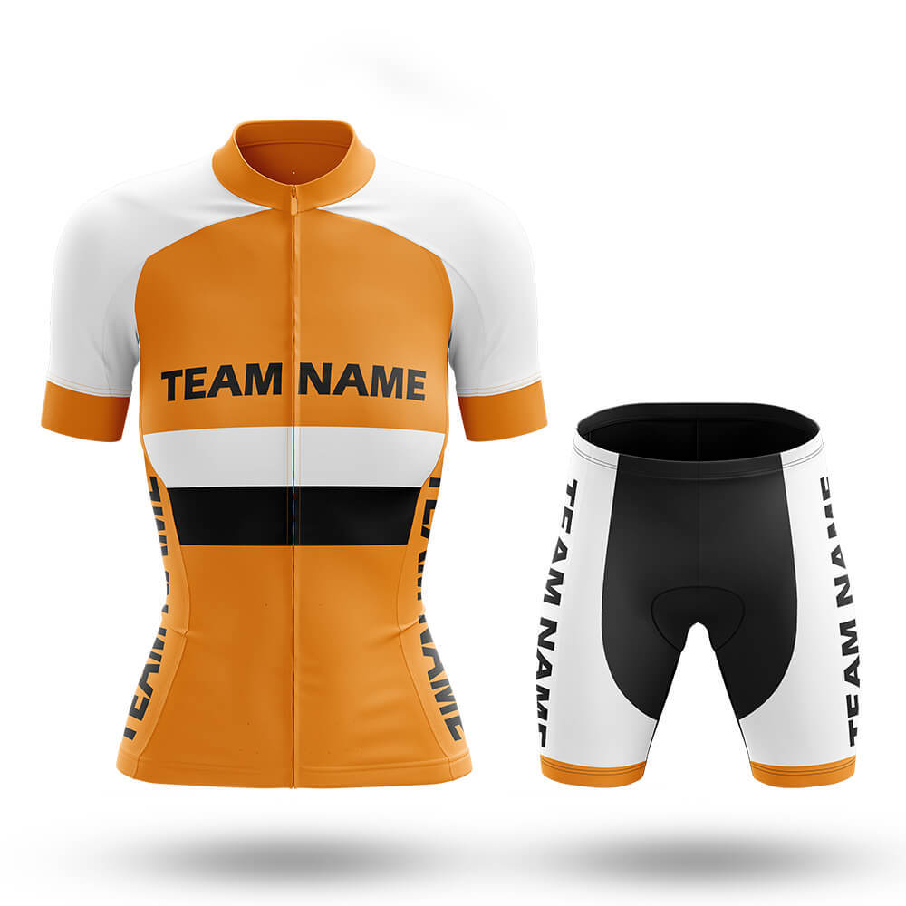 Custom Team Name M2 Orange - Women's Cycling Kit-Full Set-Global Cycling Gear