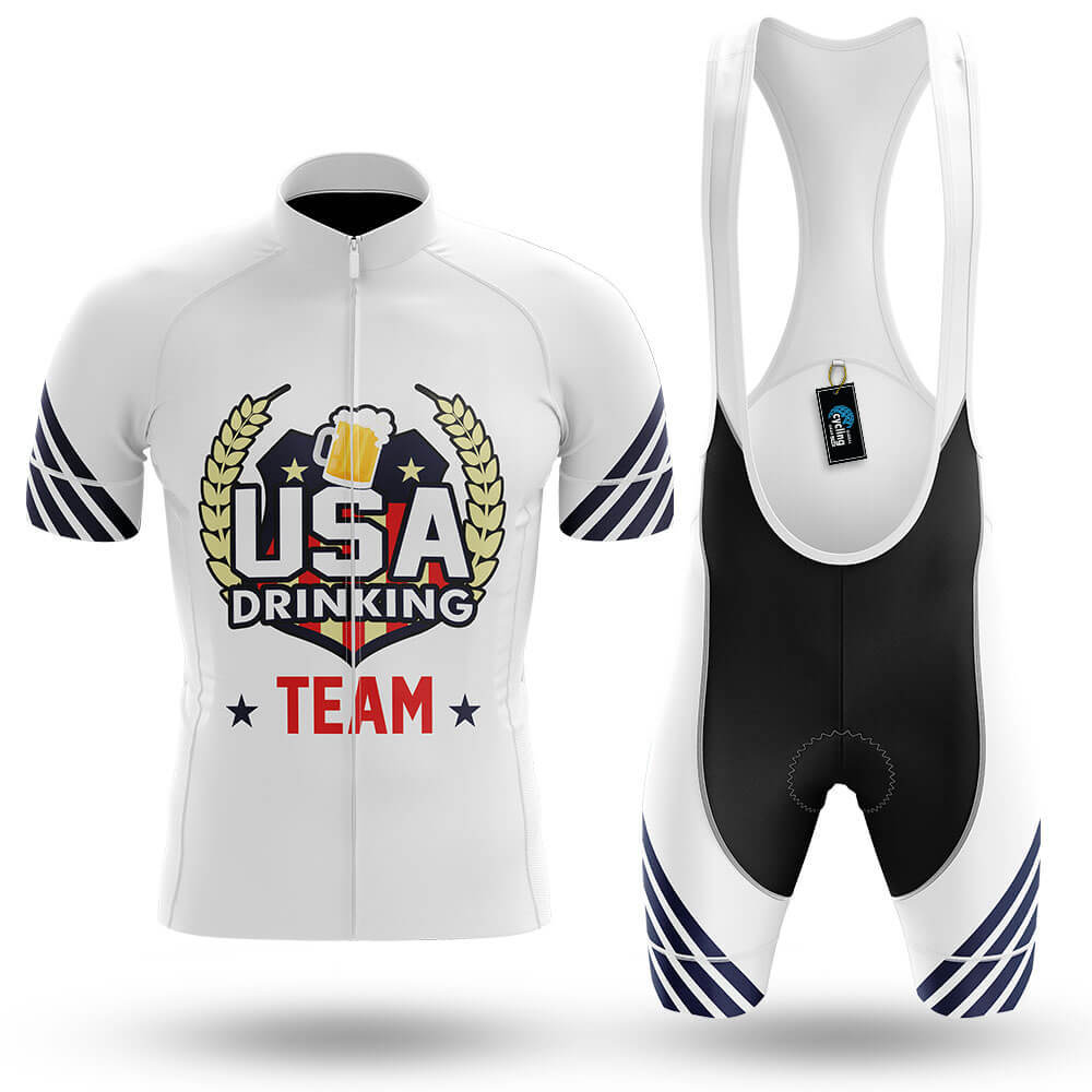 USA Drinking Team - White - Men's Cycling Kit-Full Set-Global Cycling Gear