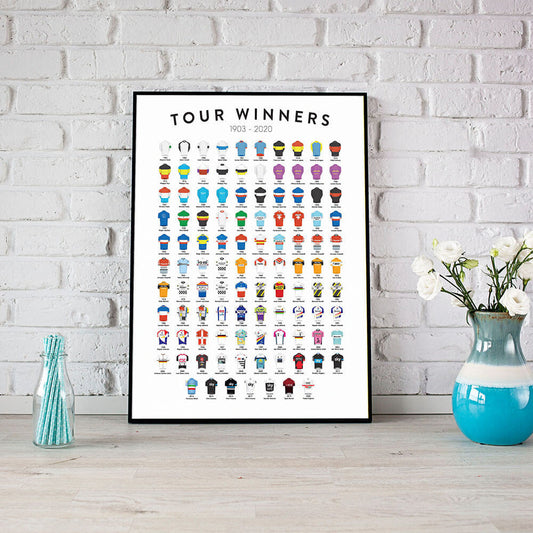 Tour Winners - Wall Art Canvas-Small 20X30cm (8X12in)-Global Cycling Gear