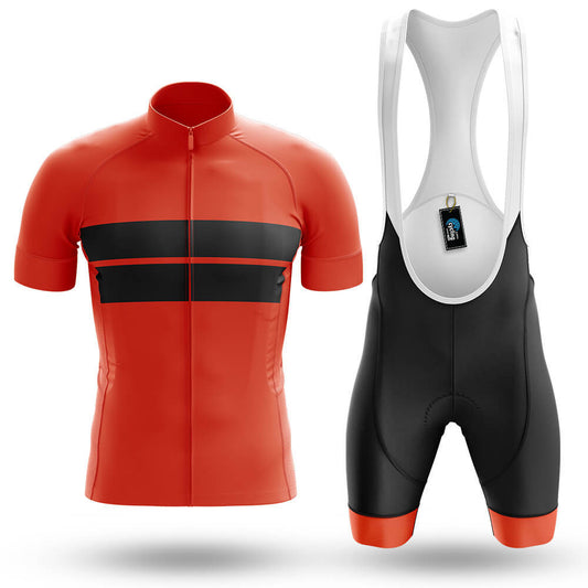 Retro Two Stripes - Orange - Men's Cycling Kit-Full Set-Global Cycling Gear