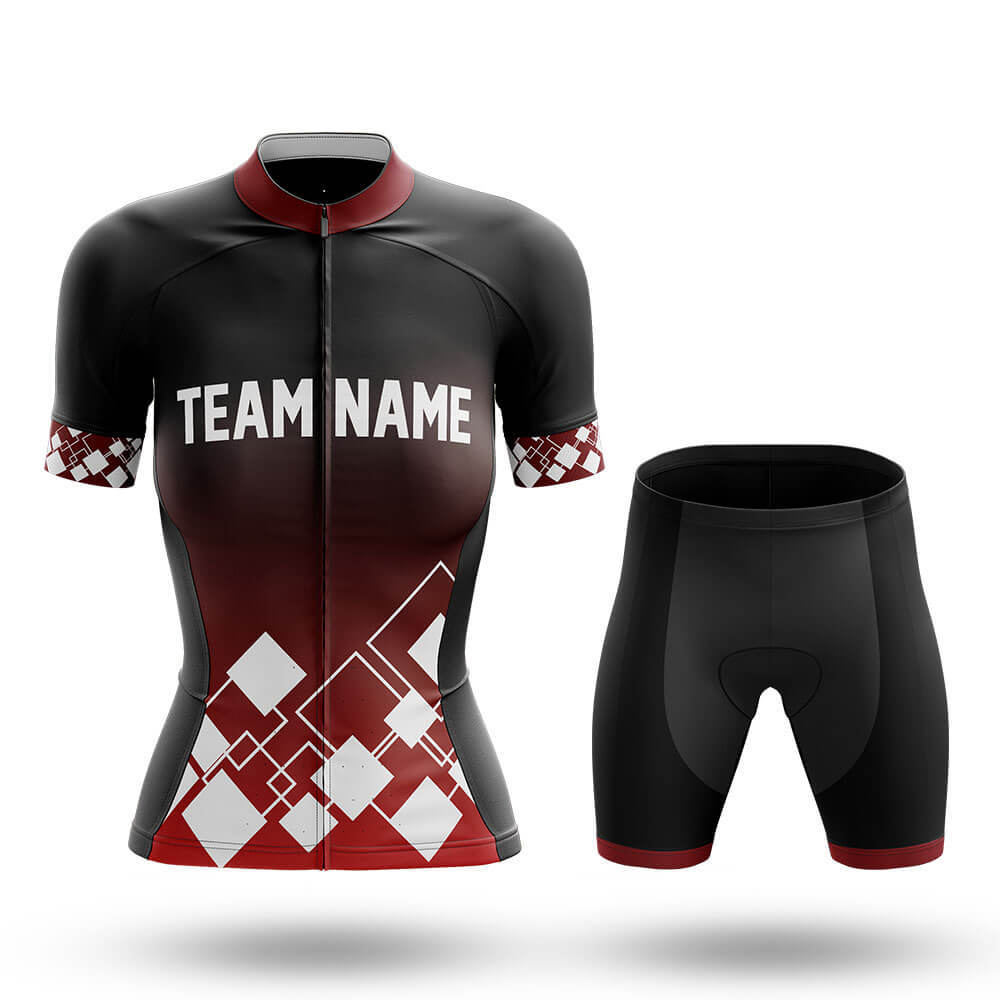 Custom Team Name V19 Red - Women's Cycling Kit-Full Set-Global Cycling Gear