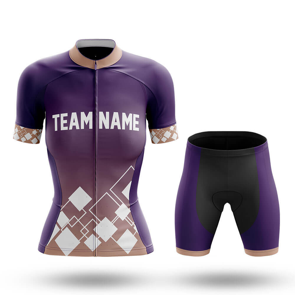Custom Team Name V19 Violet - Women's Cycling Kit-Full Set-Global Cycling Gear