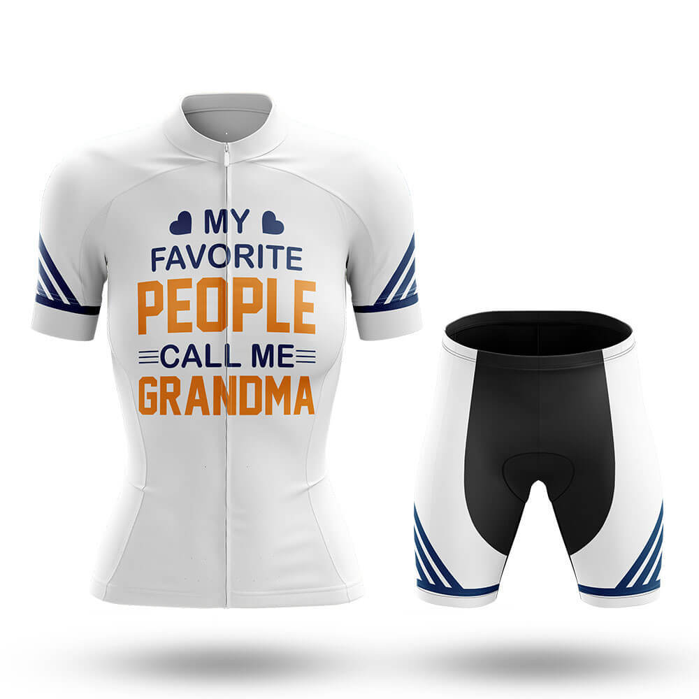 Call Me Grandma - White - Women Cycling Kit-Full Set-Global Cycling Gear